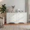 47.2 in. 6-Drawer Double Dresser, MDF Chest Of Drawers Storage