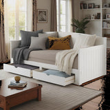 Alaterre Harmony Wood Daybed with Trundle - Twin Size Day Bed with Two Pull Out Drawers