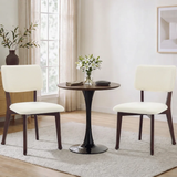 Solid Rubberwood Frame Kitchen Side Chairs with Cushioned Seat