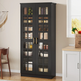 71" Tall Modern Storage Cabinet with Doors and Adjustable Shelves