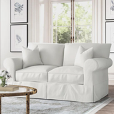 Amari 63" Rolled Arm Slipcovered Loveseat