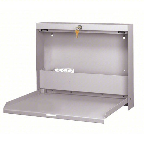 WALL-RITE Folding Wall Mounted Desk: WW-100 Series, 20 in Overall Wd, 16 3/8 in Overall Ht, Lockable