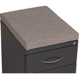 Interion® 2 Drawer Box/File Pedestal - Charcoal with  Cushion Top
