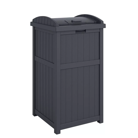 Trashcan Hideaway 31.5" Tall Outdoor 30 Gallon Durable Garbage Bin - Cyberspace Gray