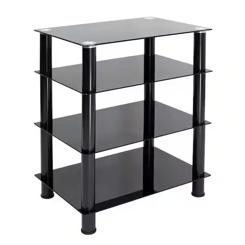 Four-Tiered Glass A/V Media Stand