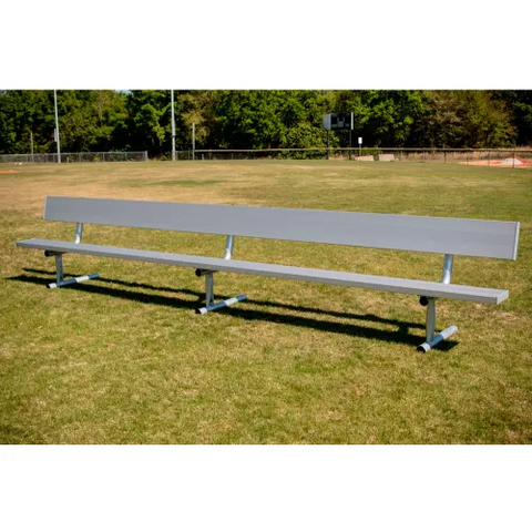 6' Aluminum Team Bench w/ Back & Galvanized Steel Frame, Portable