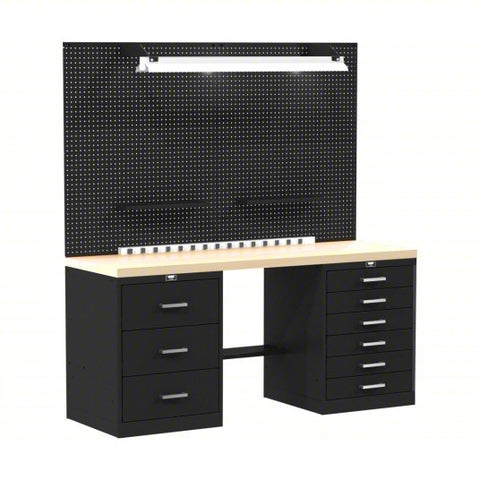 HALLOWELL Basic Modular Storage Unit: 60 in Overall Wd, 24 in Overall Dp, 78 in Overall Ht, Black