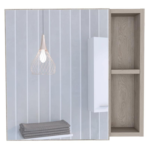 Carell Furniture Oman Medicine Cabinet - Gray Engineered Wood - For Bathroom