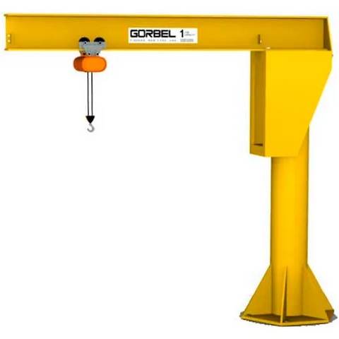 Gorbel® HD Free Standing Jib Crane, 17' Span & 12' Height Under Boom, 2000 Lb Capacity