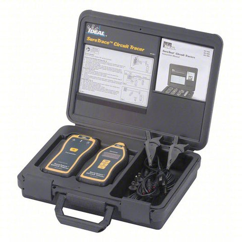 IDEAL Circuit Tracer Kit: 0 to 600V AC/DC, Carrying Case/Leads, Rotating Receiver, 61-957 IDEAL