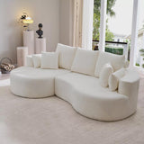 106" Modern Cozy Upholstered 4 Seater Curved Sectional Sofa with 7 Pillows