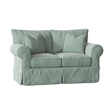 Amari 63" Rolled Arm Slipcovered Loveseat