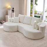 Shamus 106" Modern Cozy Upholstered 4 Seater Curved Sectional Sofa with 7 Pillows