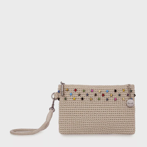 The Sak Women's Vita Crochet Wristlet Ecru Multi Beads