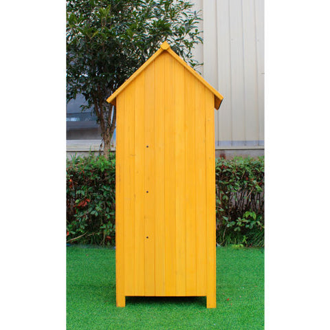 Wooden Storage Shed, 30" x 20-2/5" x 69-3/5" Yellow