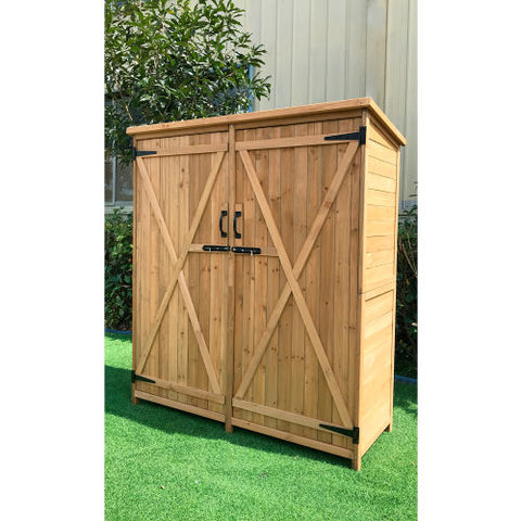Wooden Storage Shed, 52-4/5" x 19-1/5" x 58-2/5" Natural