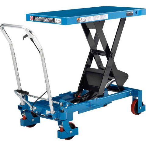 Mobile Heavy Duty Scissor Lift Table, 40" x 20" Platform, 2200 Lb. Cap.