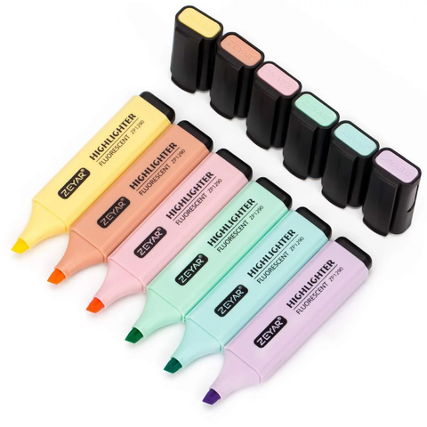 Highlighter, Pastel Colors Chisel Tip Marker Pen