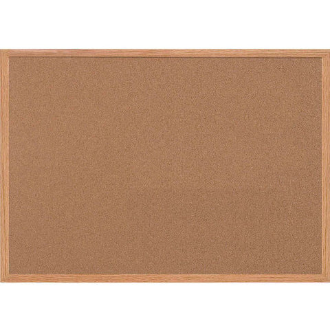 Earth Cork Bulletin Board, 36" X 48", Oak MDF Frame