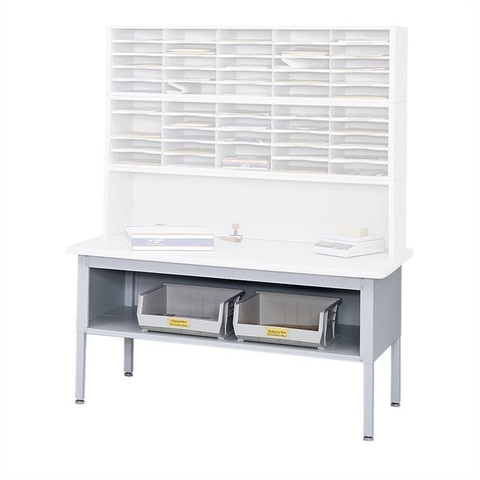 E-Z Sort Sorting Base Table with Shelf in Gray
