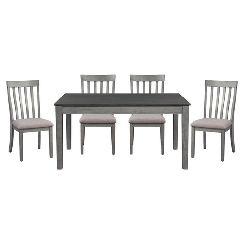 Armhurst 5-Piece Wood Dining Set in Wire Brush Dark Gray/Light Gray
