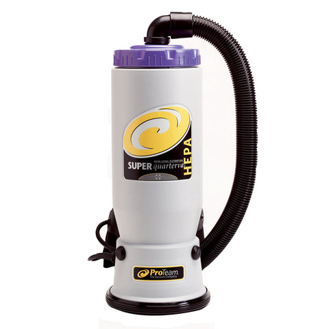 ProTeam 107108 6 Qt. Super QuarterVac HEPA Backpack Vacuum Cleaner with 107098 Xover Floor Tool Kit B - 120V
