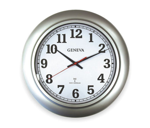 Quartz Atomic Clock, Analog, 12 hr., Round