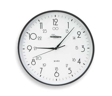 Analog Clock, 12 In, Black