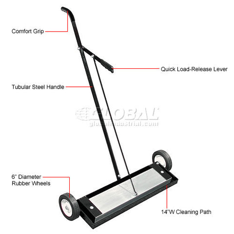 Heavy Duty Magnetic Sweeper witth Release  14"