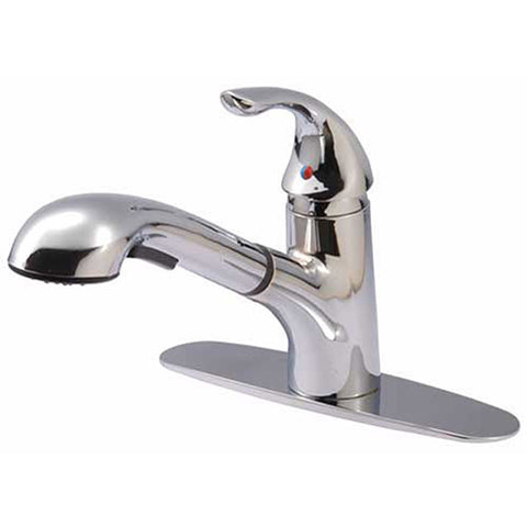 Ultra Faucets 1 Handle Kitchen Faucet W/Pull-Out Spray, UF12700 Chrome, 9"H