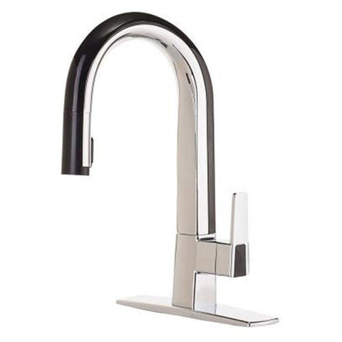 cleanFLO 88018-90 Matisse Single Lever Metal Pull-Down Kitchen Facuet - Chrome & Black Finish