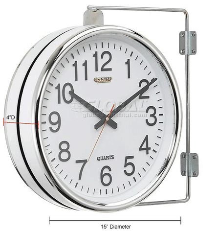 Wall Clock Double Sided Battery Operated