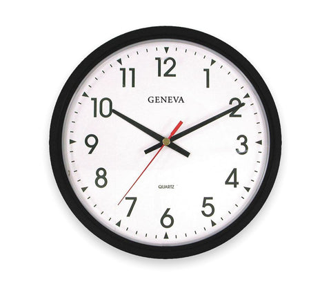 Analog Clock, 14 In, Black