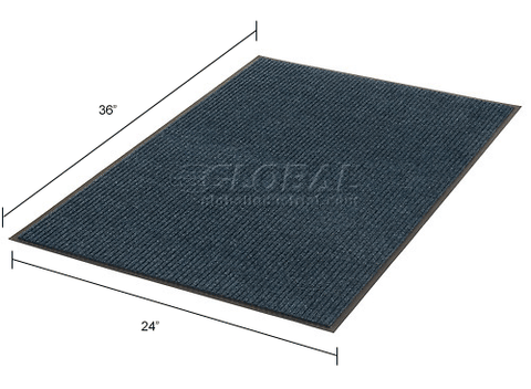 Deep Cleaning Ribbed Entrance Mat 4x6 Blue