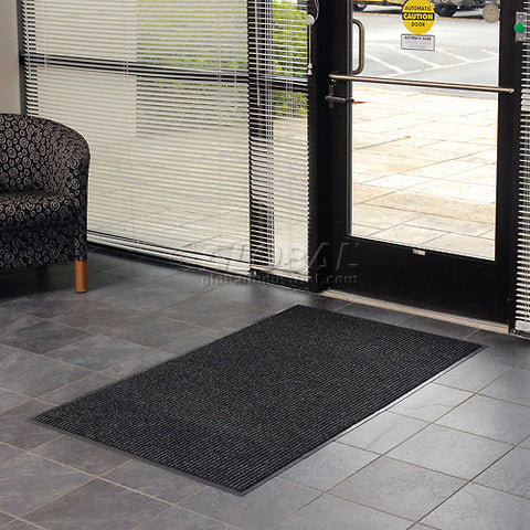 Deep Cleaning Ribbed 6 Foot Wide Roll Entrance Mat Charcoal