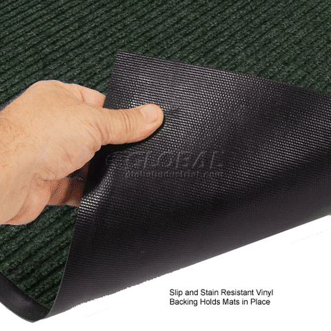 Deep Cleaning Ribbed 4 Foot Wide Cut Length Entrance Mat Green