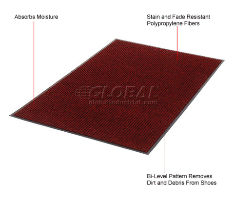 Deep Cleaning Ribbed Entrance Mat 4x6 Red