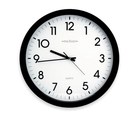 Analog Clock, 15 In, Black