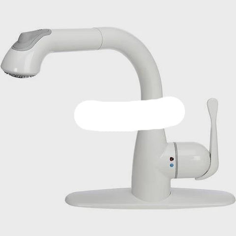 cleanFLO By Madgal 8811 Pull Out Kitchen Faucet, White Finish  {discontinued}