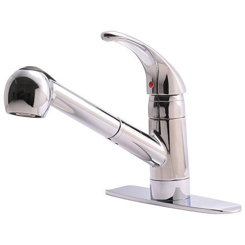 Ultra Faucets 1 Handle Kitchen Faucet W/Pull-Out Spray, UF12000 Chrome, 9"H