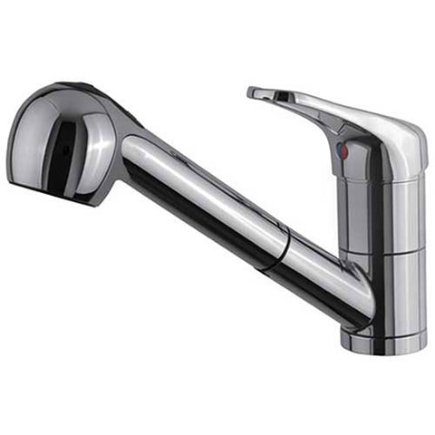 Ultra Faucets 1 Handle Kitchen Faucet W/Pull-Out Spray, UF12500 Chrome, 6-1/8"H