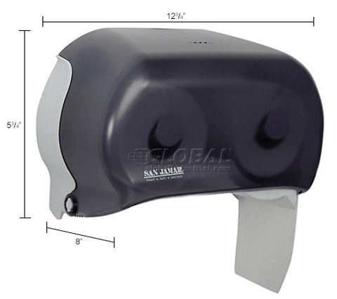 San Jamar® VersaTwin® Classic Tissue Dispenser - Black - R3600TBK - Pkg Qty 6