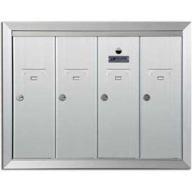 Recessed Vertical 1250 Series, 4 Door Mailbox, Anodized Aluminum
