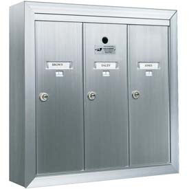 Surface Mount Vertical 1250 Series, 3 Door Mailbox, Anodized Aluminum