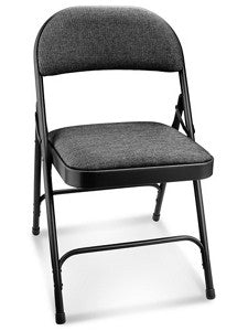 Deluxe Fabric Padded Folding Chair - Black-Blue-Burgundy-Tan