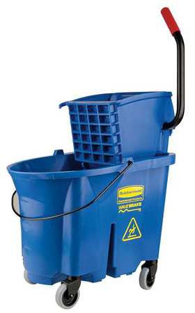 Mop Bucket and Wringer, 8.75 gal., Blue