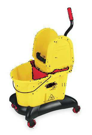 Mop Bucket and Wringer, 8-3/4 gal., Yellow