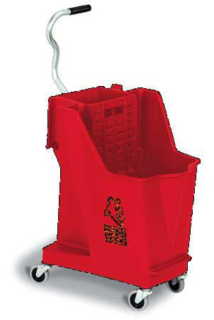 Mop Bucket and Wringer, 8-3/4 gal., Red