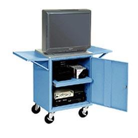 Set Of 2 Blue Side Shelves For Security Audio Visual Cart