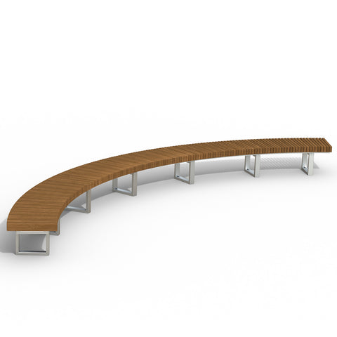 Infinity 2' Curved 1690 Bench, Thermory
